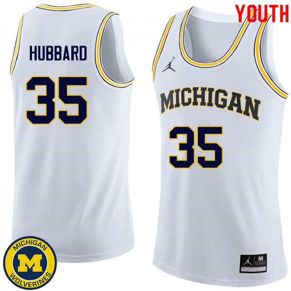 Youth University of Michigan #35 Phil Hubbard White Official Basketball Jersey